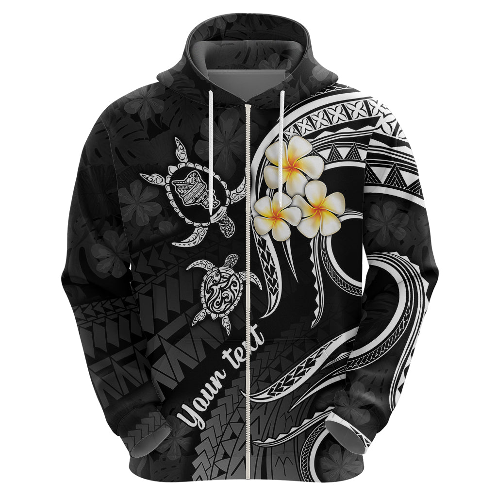 Personalised Oahu Hawaii Hoodie Polynesian Tattoo and Pacific Plumeria White Vibe LT9