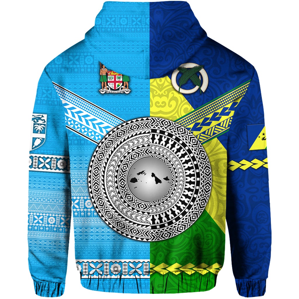 Vanuatu Malampa Province and Fiji Hoodie Together LT8