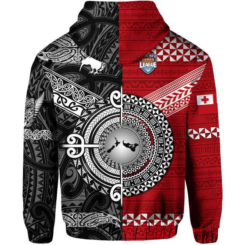 Mate Maa Tonga Ngatu And New Zealand Maori All Black Aboriginal Hoodie Rugby Together LT8
