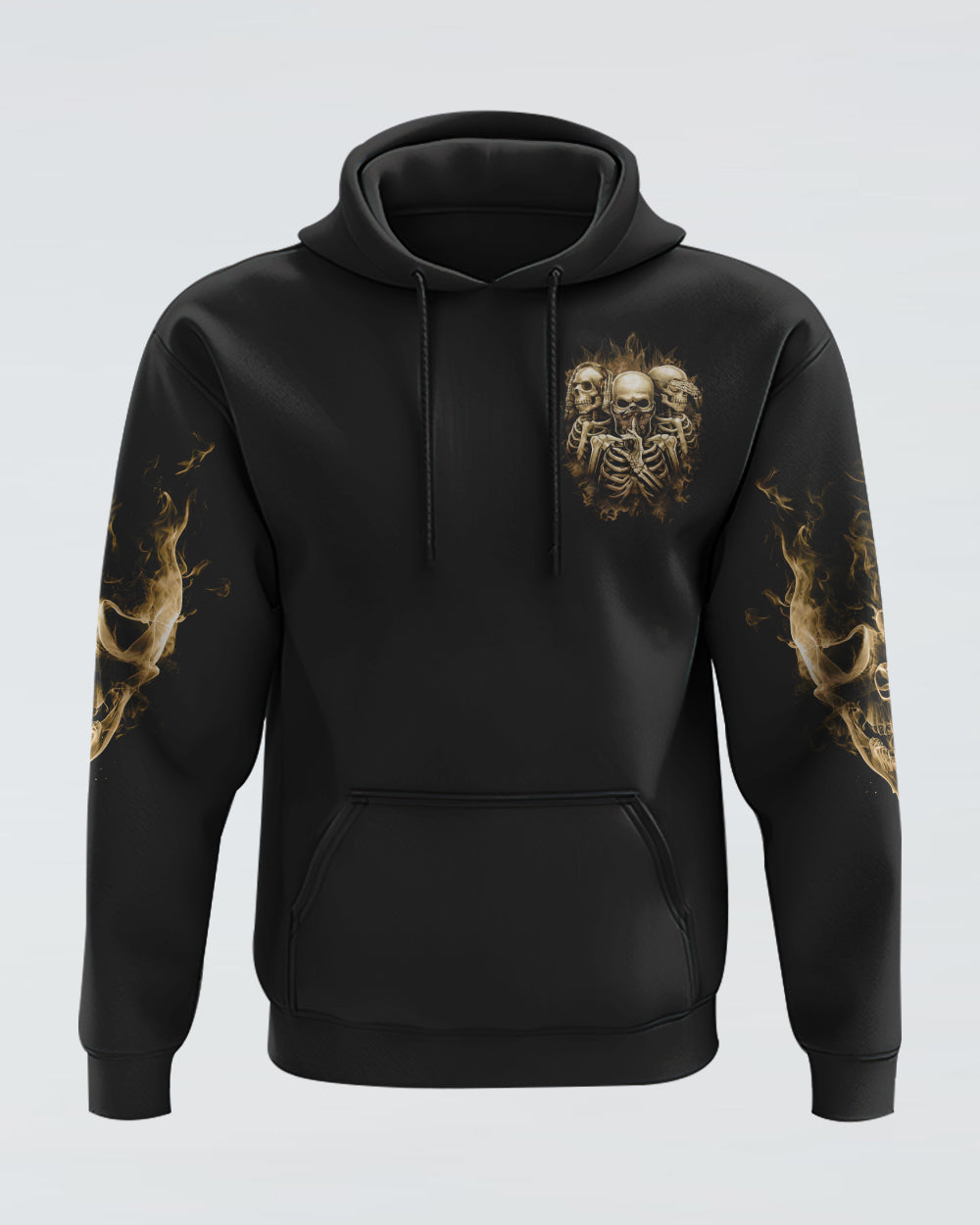 Mens Skull Hoodie Stuck Between IDK IDC And IDGAF
