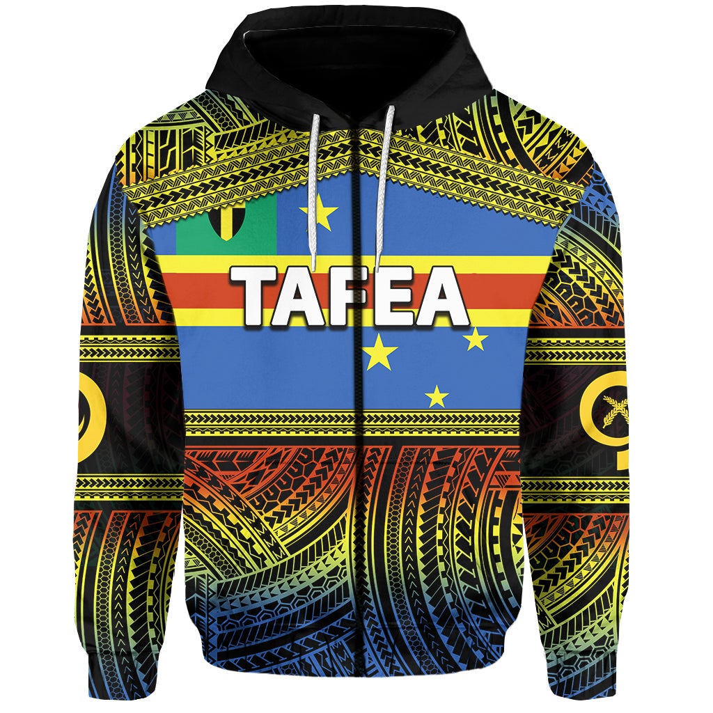 Tafea Day Zip Hoodie Of Vanuatu Polynesian Patterns LT6