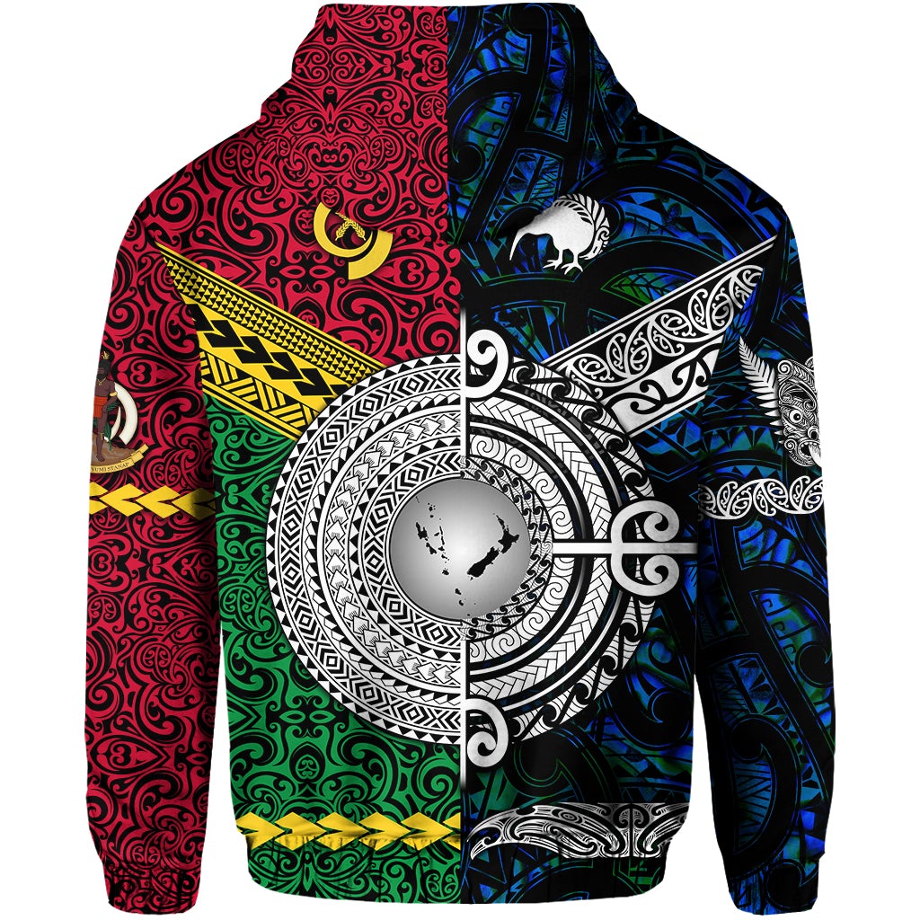 Vanuatu New Zealand Zip Hoodie Together Blue LT8