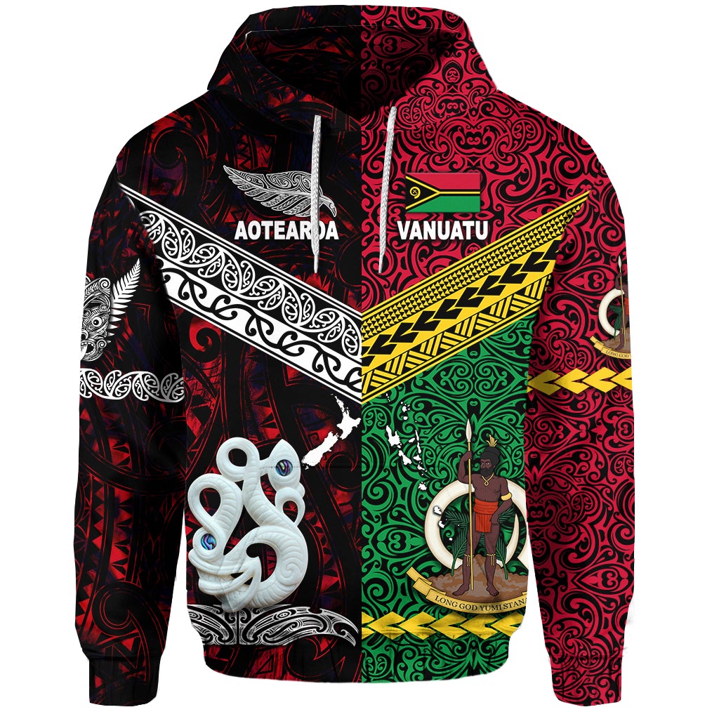 Vanuatu New Zealand Hoodie Together Red LT8