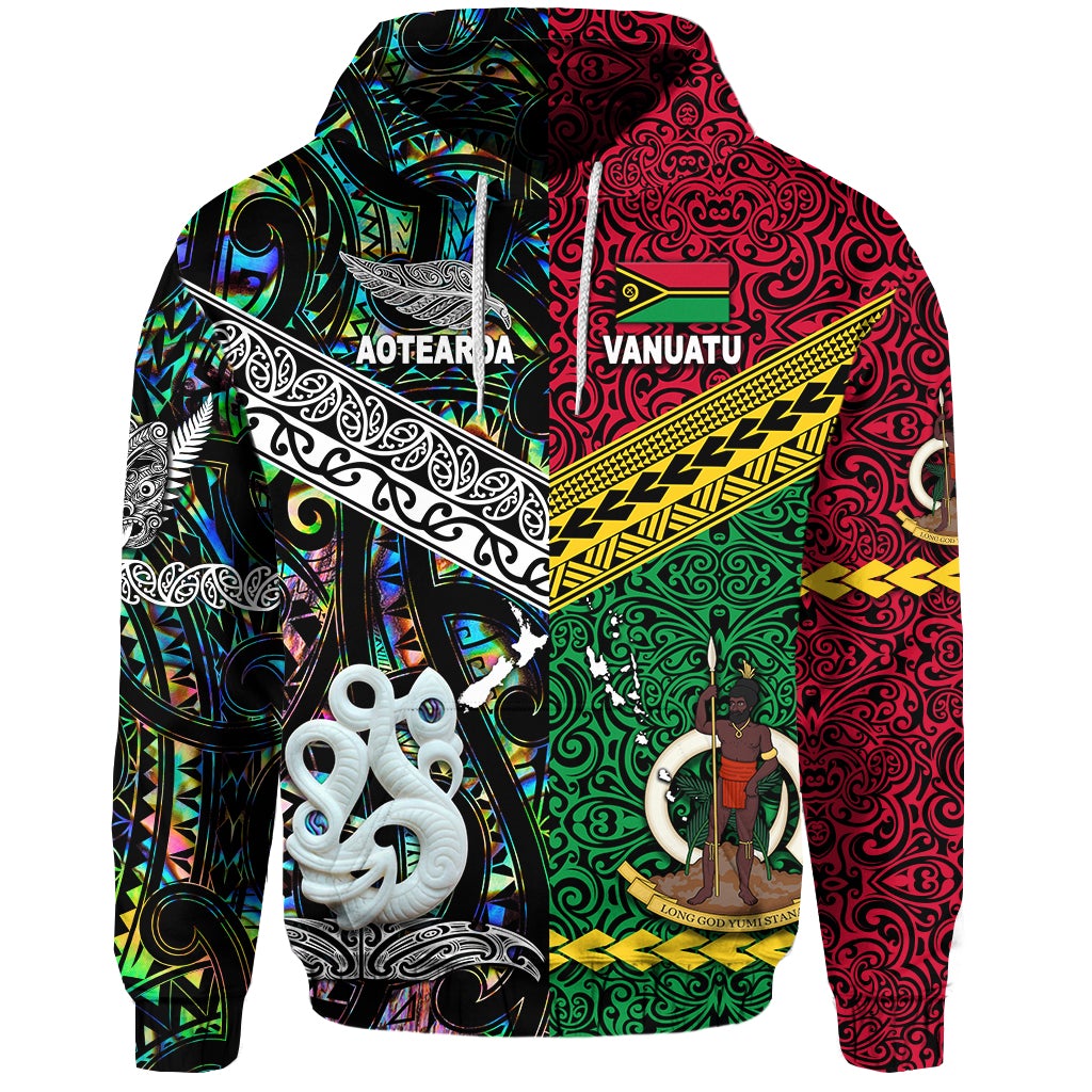 Vanuatu New Zealand Hoodie Together Paua Shell LT8