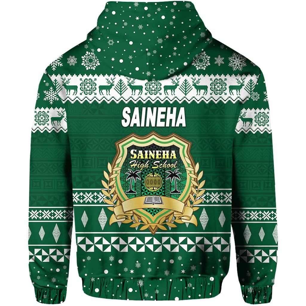 Saineha High School Christmas Zip Hoodie Simple Style LT8