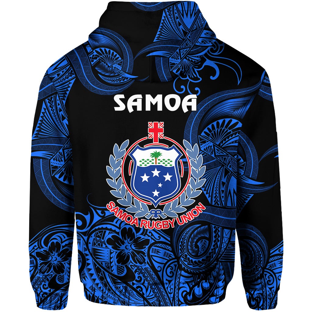 Samoa Manu Zip Hoodie Rugby Unique Style Black LT8