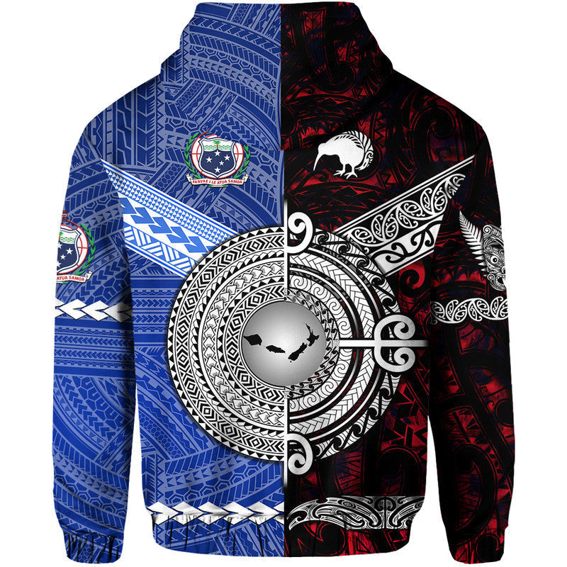 Samoa and New Zealand Hoodie Together Red LT8