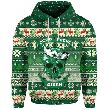 Skull Christmas Hoodie Green LT8