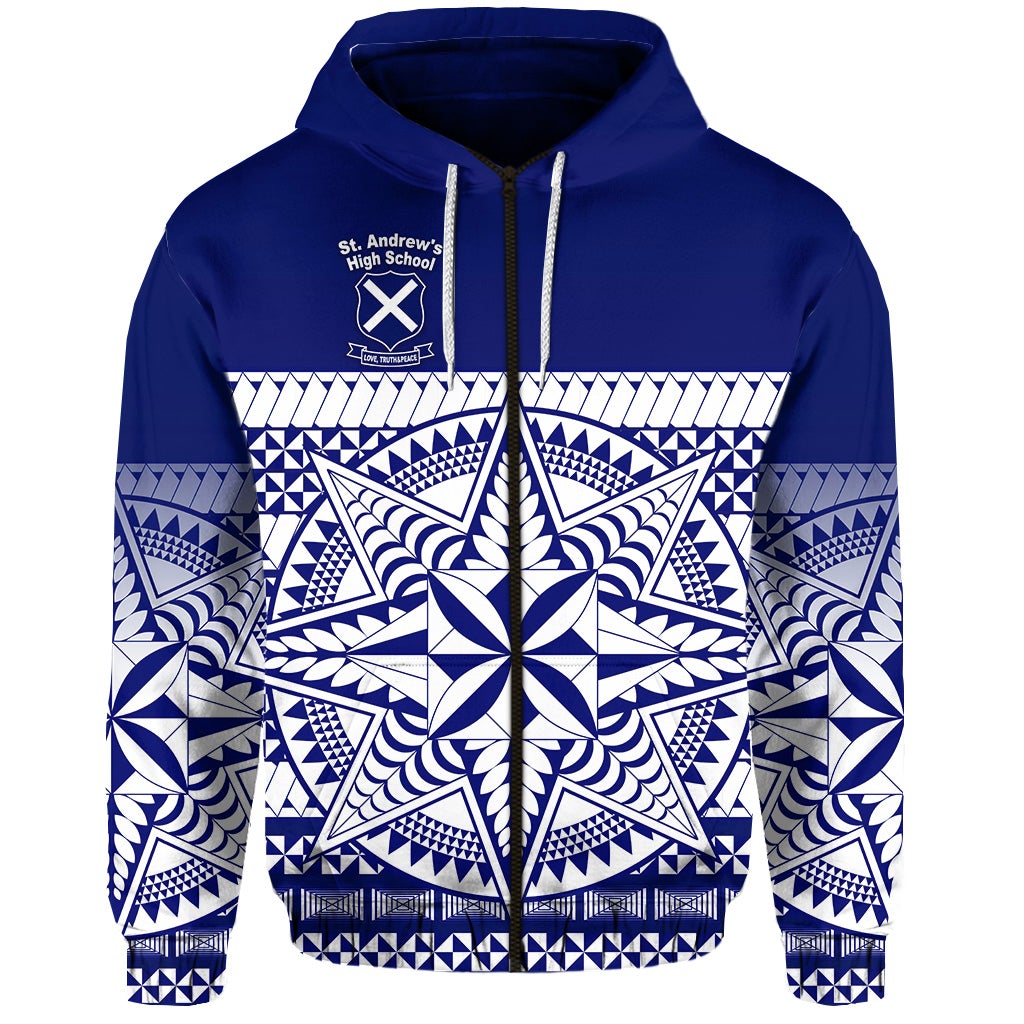 St. andrews High School Zip Hoodie Simplified Version LT8