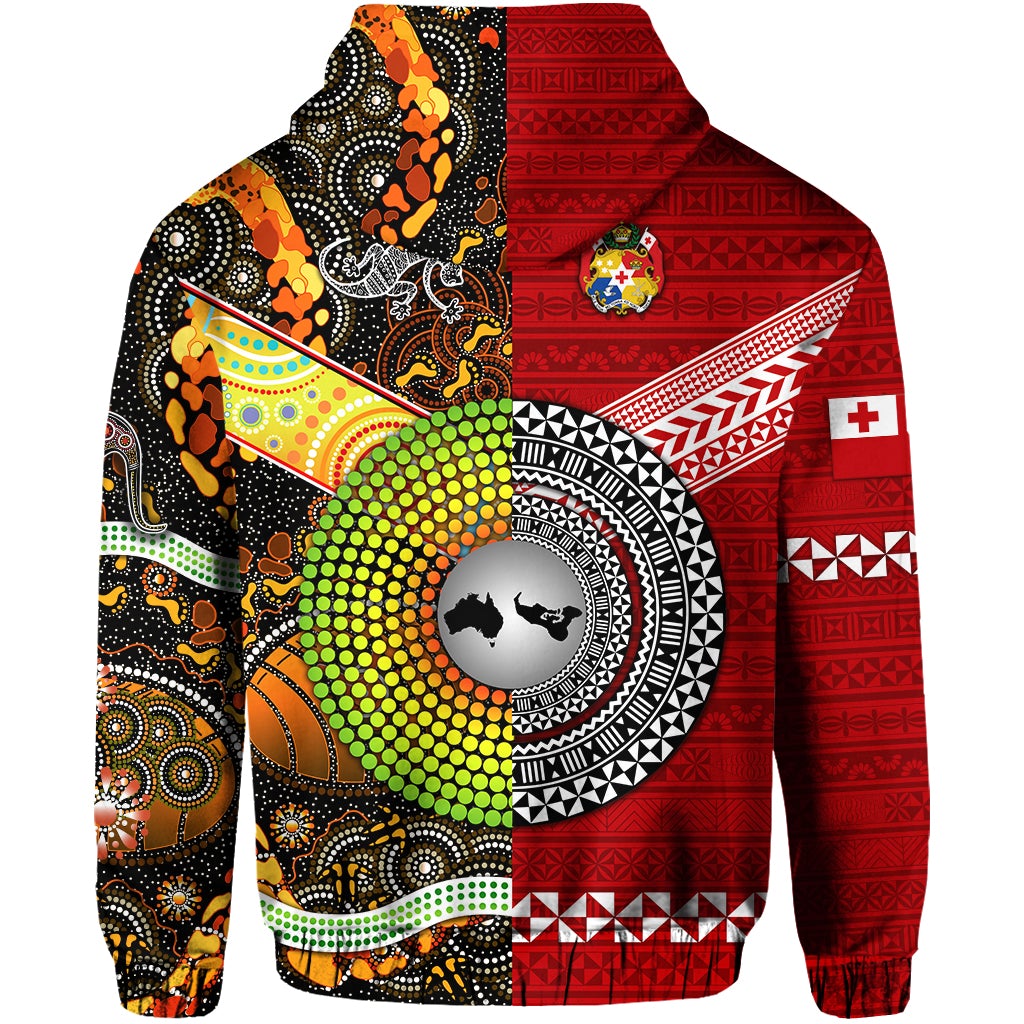 Tonga Ngatu and Australia Aboriginal Hoodie Together LT8