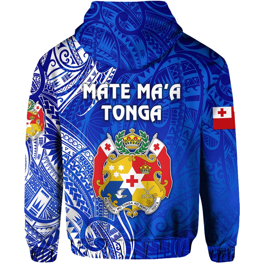 Tonga Hoodie Coat Of Arms Simple Vibes Blue LT8