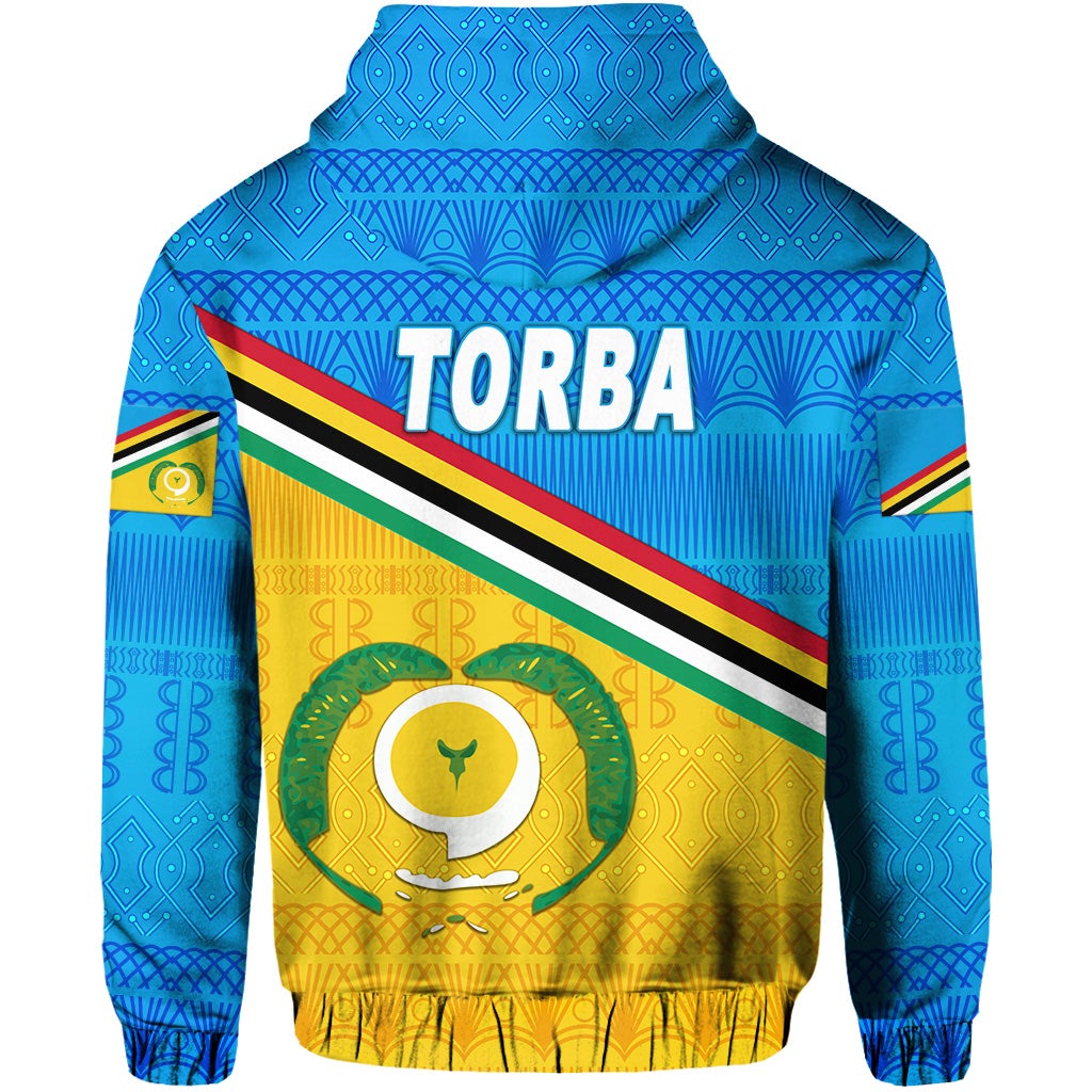 Torba Province Zip Hoodie Vanuatu Pattern Traditional Style LT8