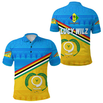 Lucy Wilz Torba Province Polo Shirt Vanuatu Pattern Traditional Style LT8