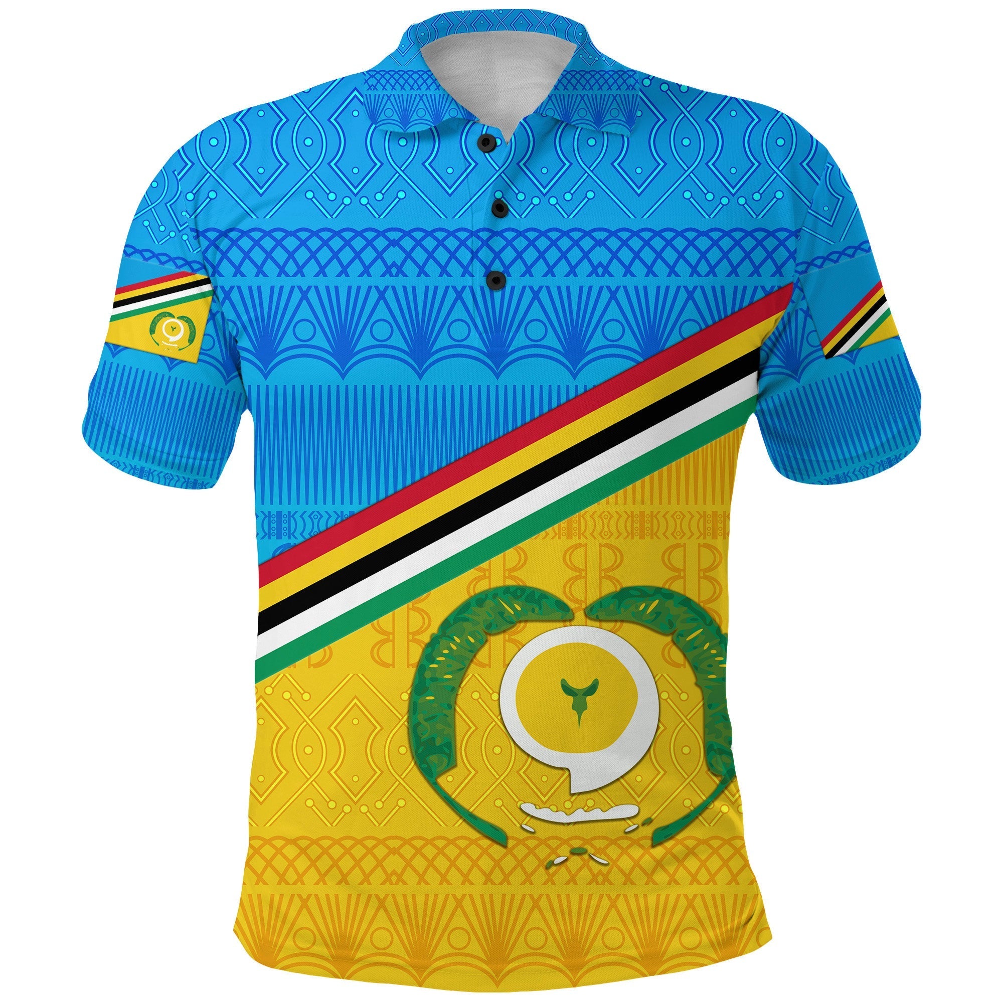 Lucy Wilz Torba Province Polo Shirt Vanuatu Pattern Traditional Style LT8