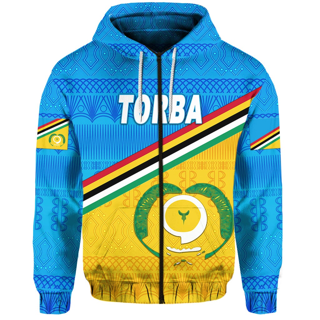 Torba Province Zip Hoodie Vanuatu Pattern Traditional Style LT8