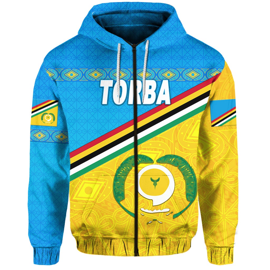 Torba Province Zip Hoodie Vanuatu Pattern Unique Style LT8