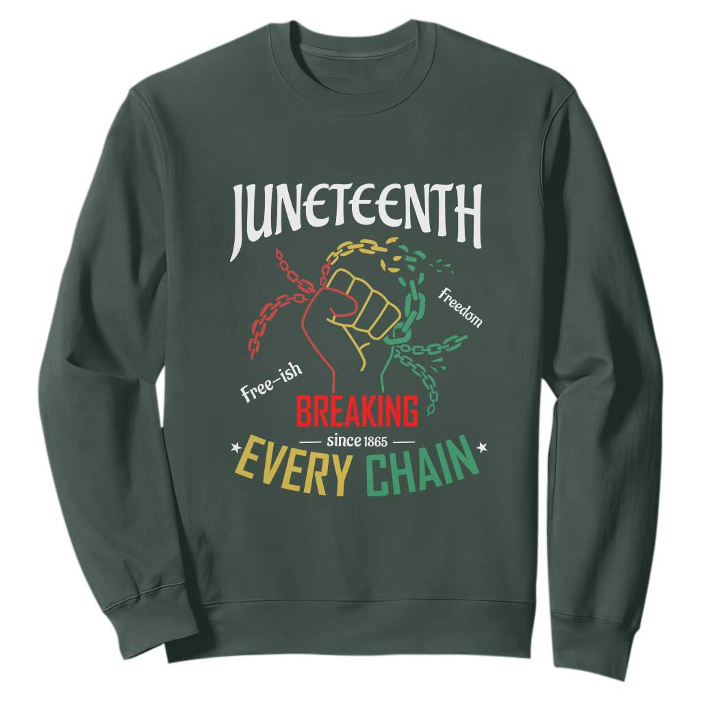 Juneteenth 1865 Sweatshirt Breaking Every Chain Freeish Black Freedom TS01