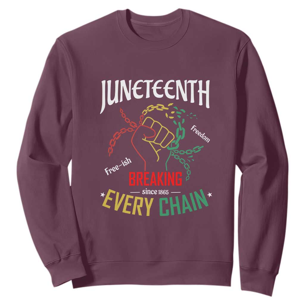 Juneteenth 1865 Sweatshirt Breaking Every Chain Freeish Black Freedom TS01