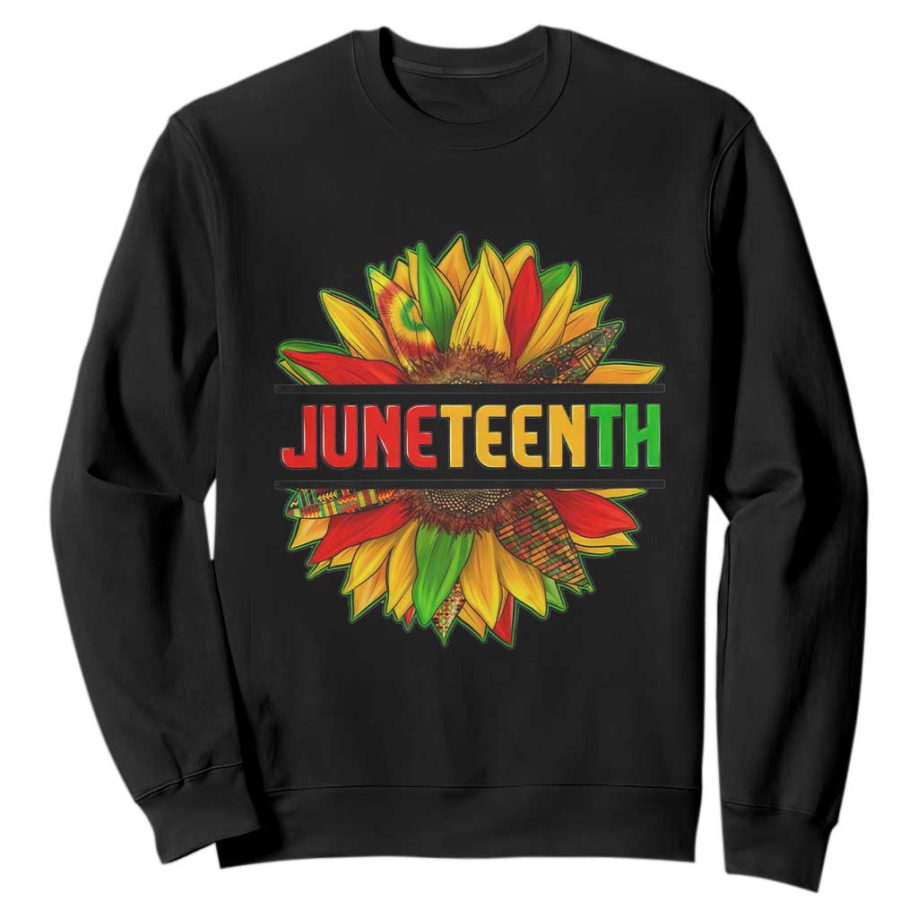 Juneteenth Sweatshirt Sunflower with Fist Black History TS01