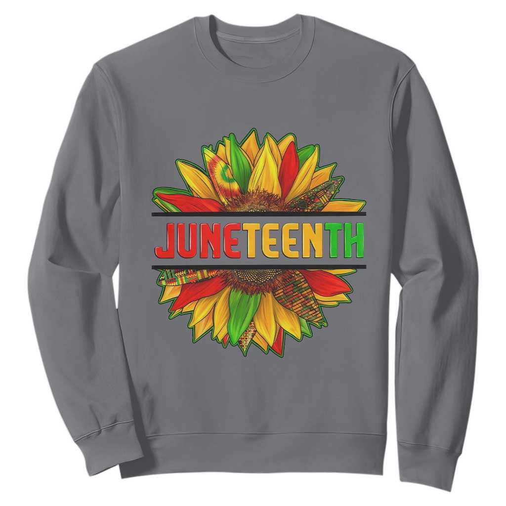 Juneteenth Sweatshirt Sunflower with Fist Black History TS01