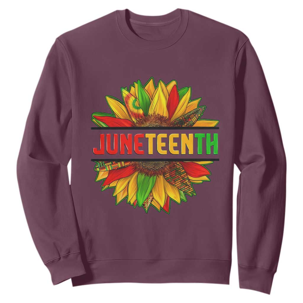 Juneteenth Sweatshirt Sunflower with Fist Black History TS01