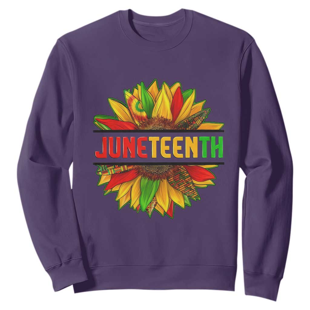 Juneteenth Sweatshirt Sunflower with Fist Black History TS01