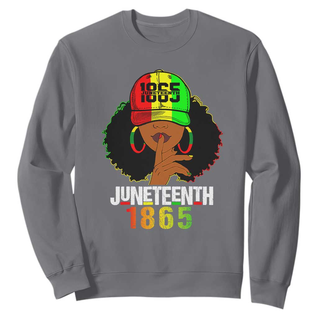 Afro Queen Sweatshirt Juneteenth 1865 TS01