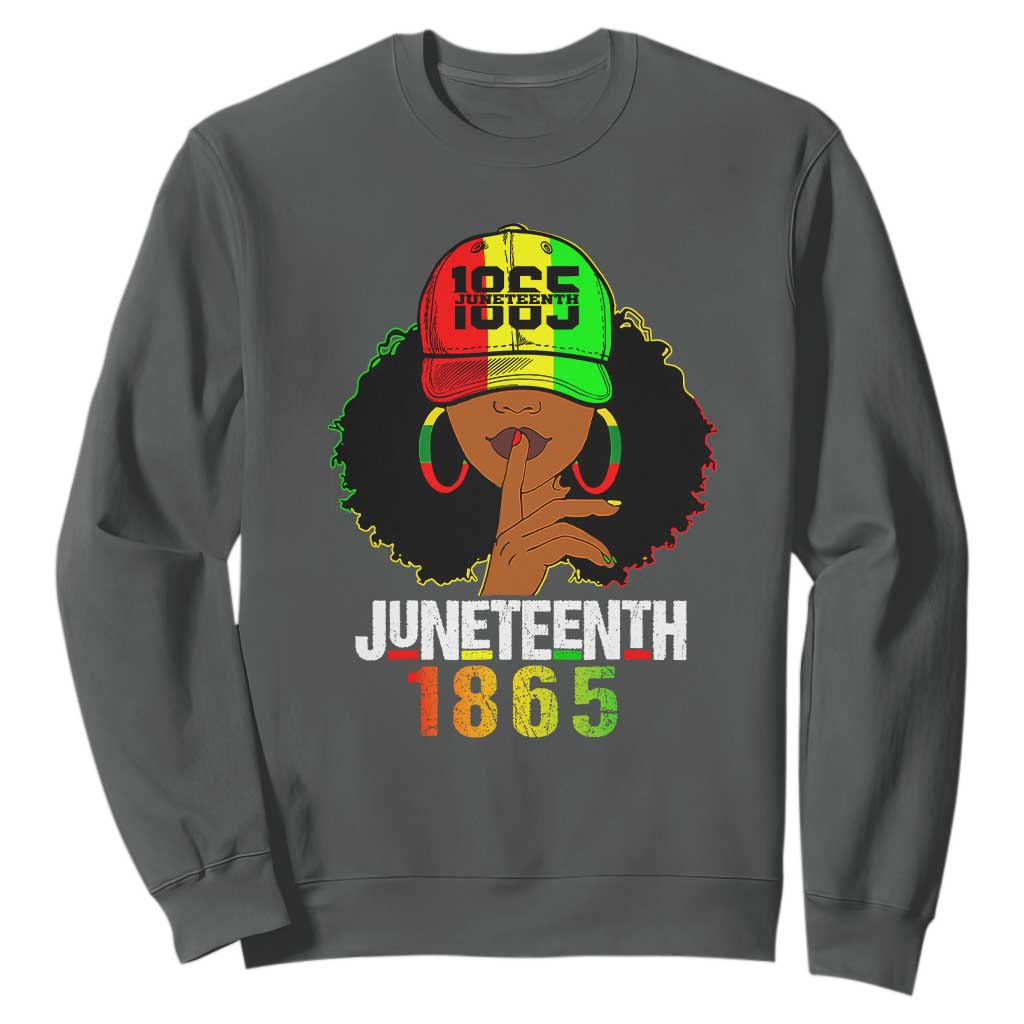 Afro Queen Sweatshirt Juneteenth 1865 TS01