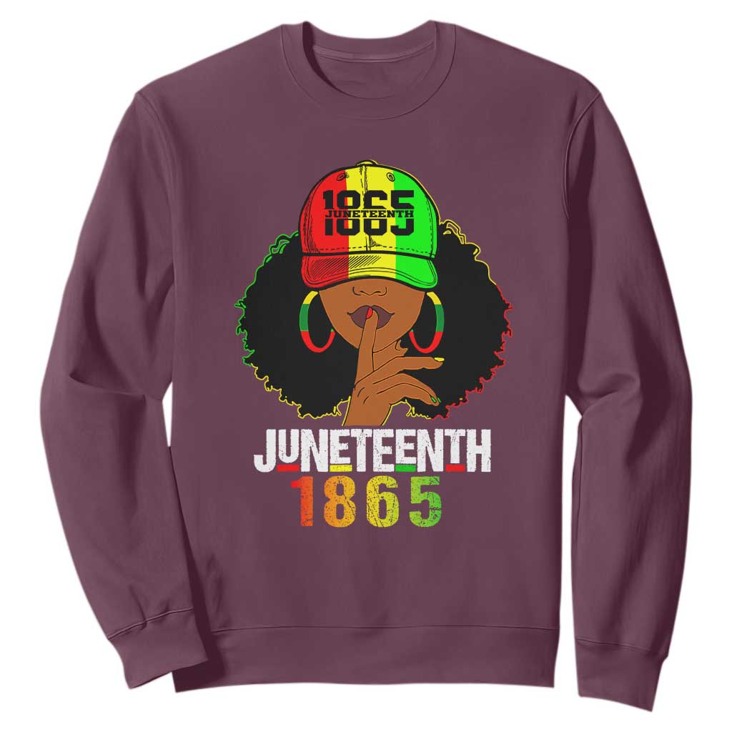 Afro Queen Sweatshirt Juneteenth 1865 TS01