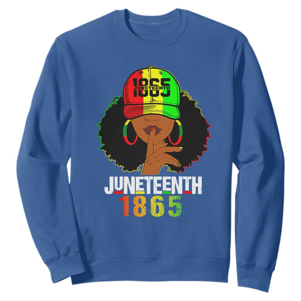 Afro Queen Sweatshirt Juneteenth 1865 TS01