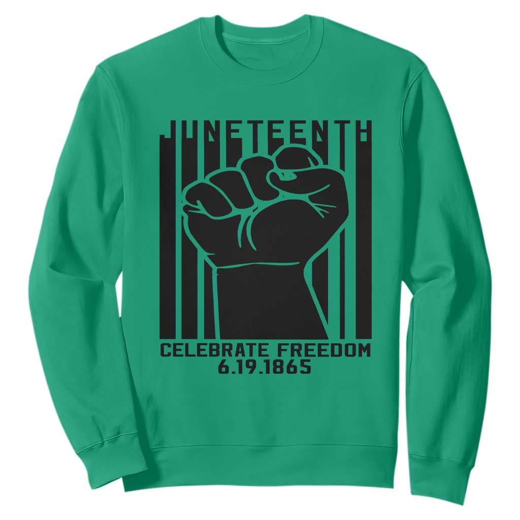 Juneteenth 1865 Independence Sweatshirt Celebrate Freedom Raised Fist TS01