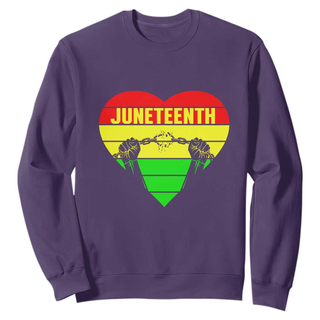Juneteenth Sweatshirt Breaking Every Chain BHM Heart TS01