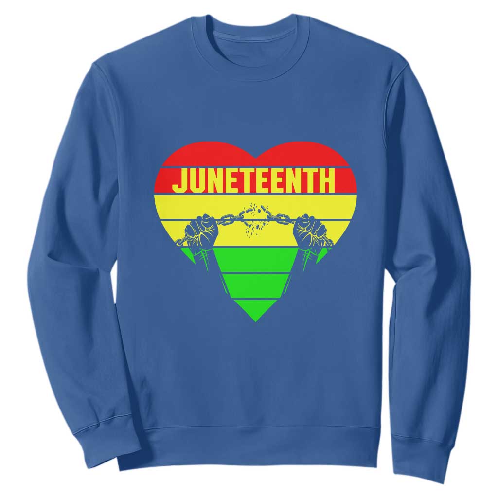 Juneteenth Sweatshirt Breaking Every Chain BHM Heart TS01