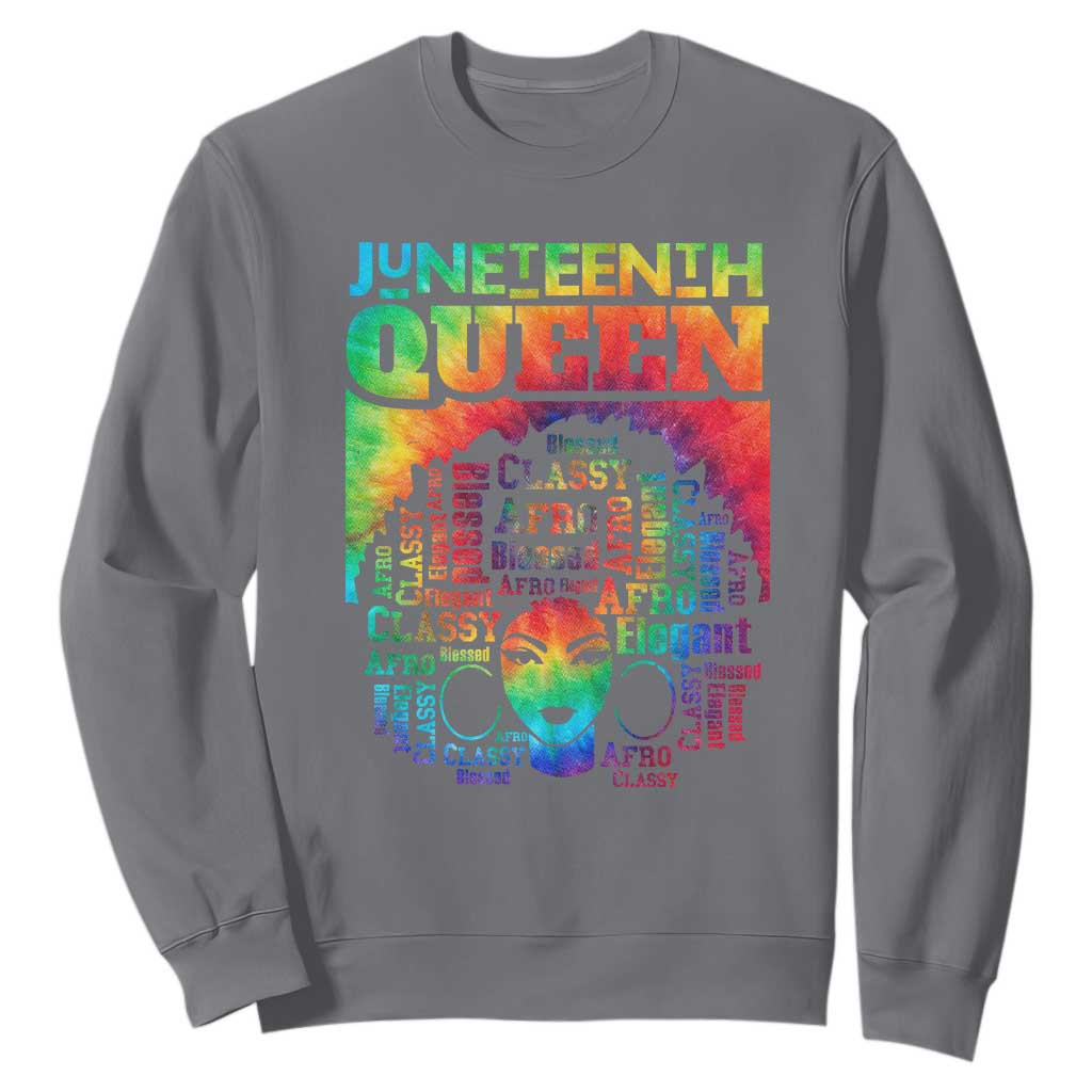 Juneteenth Afro Queen Sweatshirt Melanin Black Women Magic Tie Dye TS01