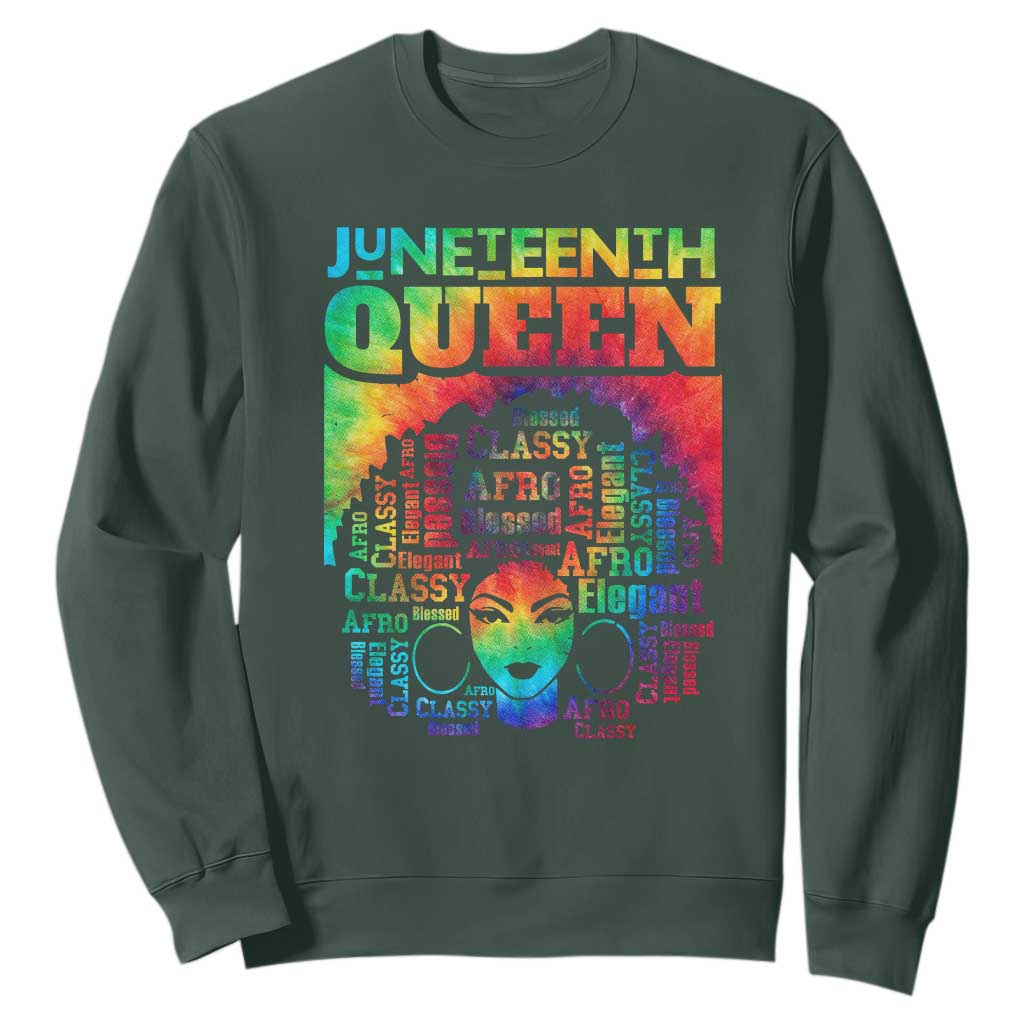 Juneteenth Afro Queen Sweatshirt Melanin Black Women Magic Tie Dye TS01