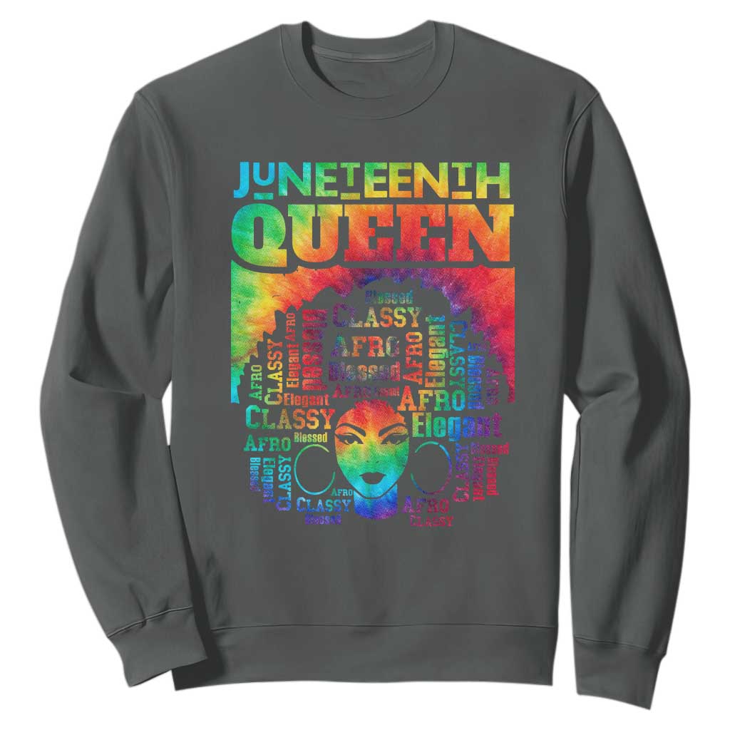 Juneteenth Afro Queen Sweatshirt Melanin Black Women Magic Tie Dye TS01