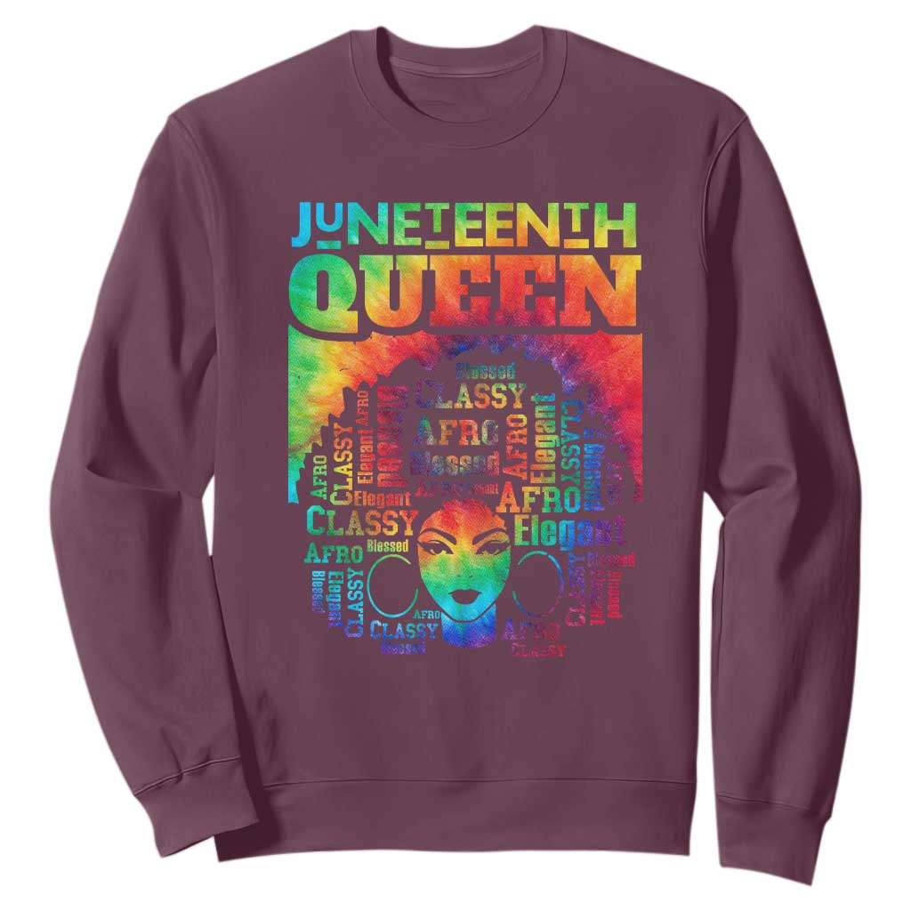 Juneteenth Afro Queen Sweatshirt Melanin Black Women Magic Tie Dye TS01