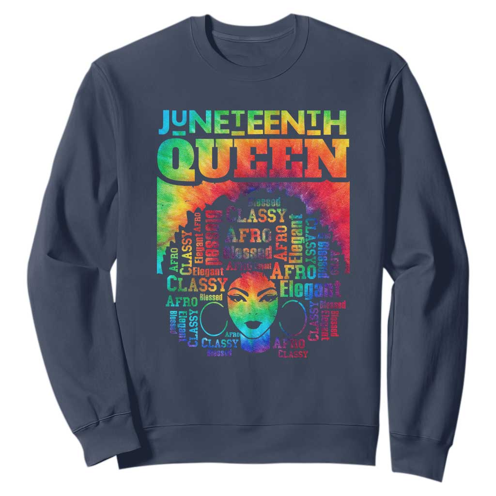 Juneteenth Afro Queen Sweatshirt Melanin Black Women Magic Tie Dye TS01