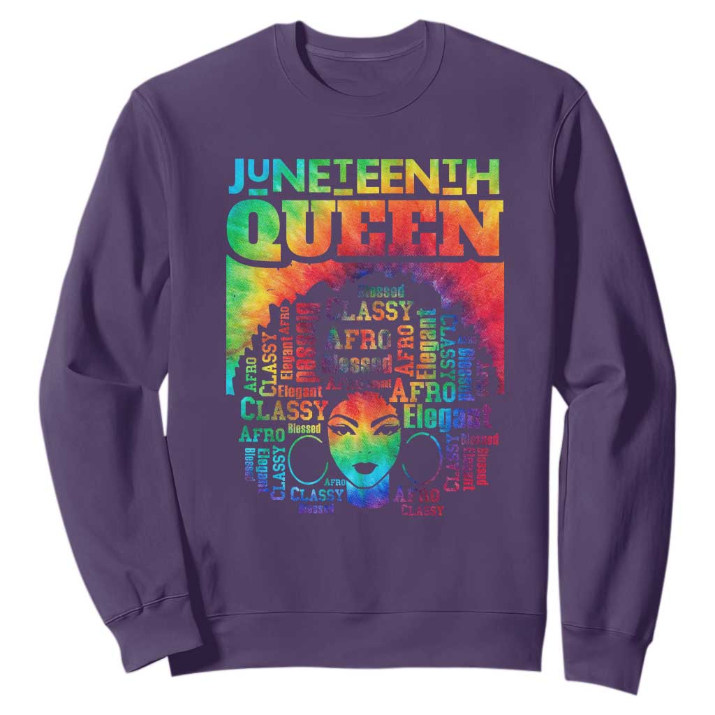 Juneteenth Afro Queen Sweatshirt Melanin Black Women Magic Tie Dye TS01