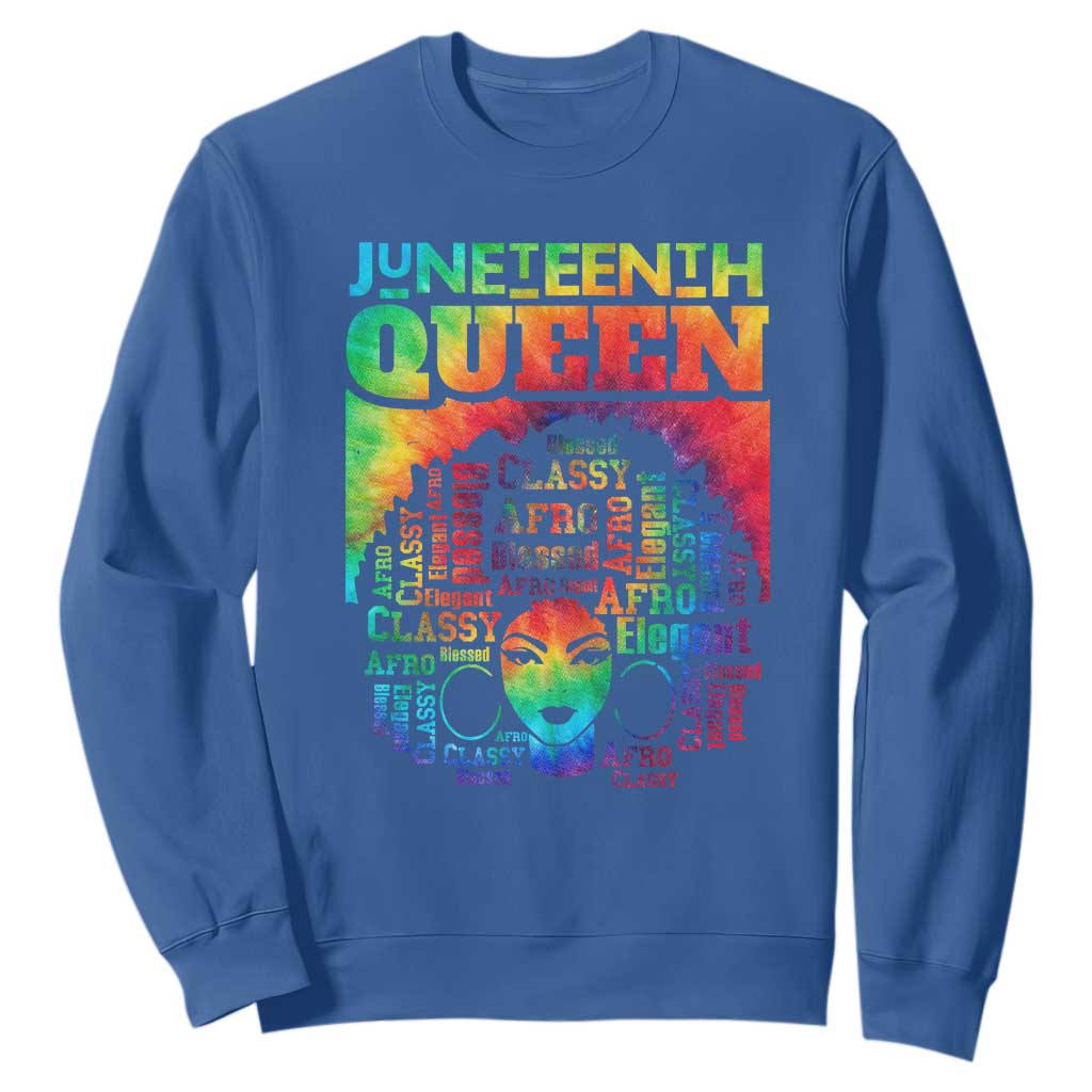 Juneteenth Afro Queen Sweatshirt Melanin Black Women Magic Tie Dye TS01