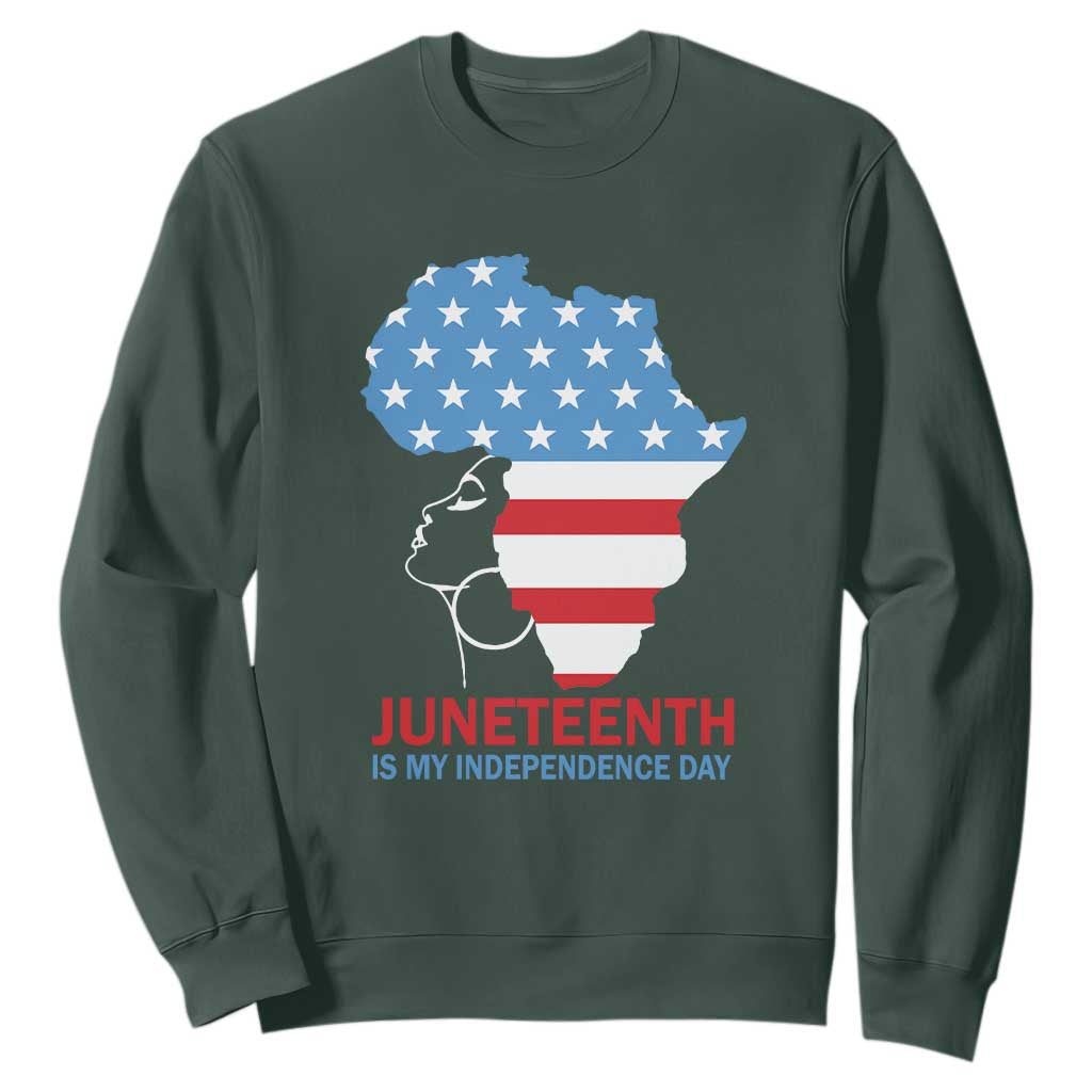 Juneteenth Is My Independence Day Sweatshirt African Woman Not 4th Of July TS01