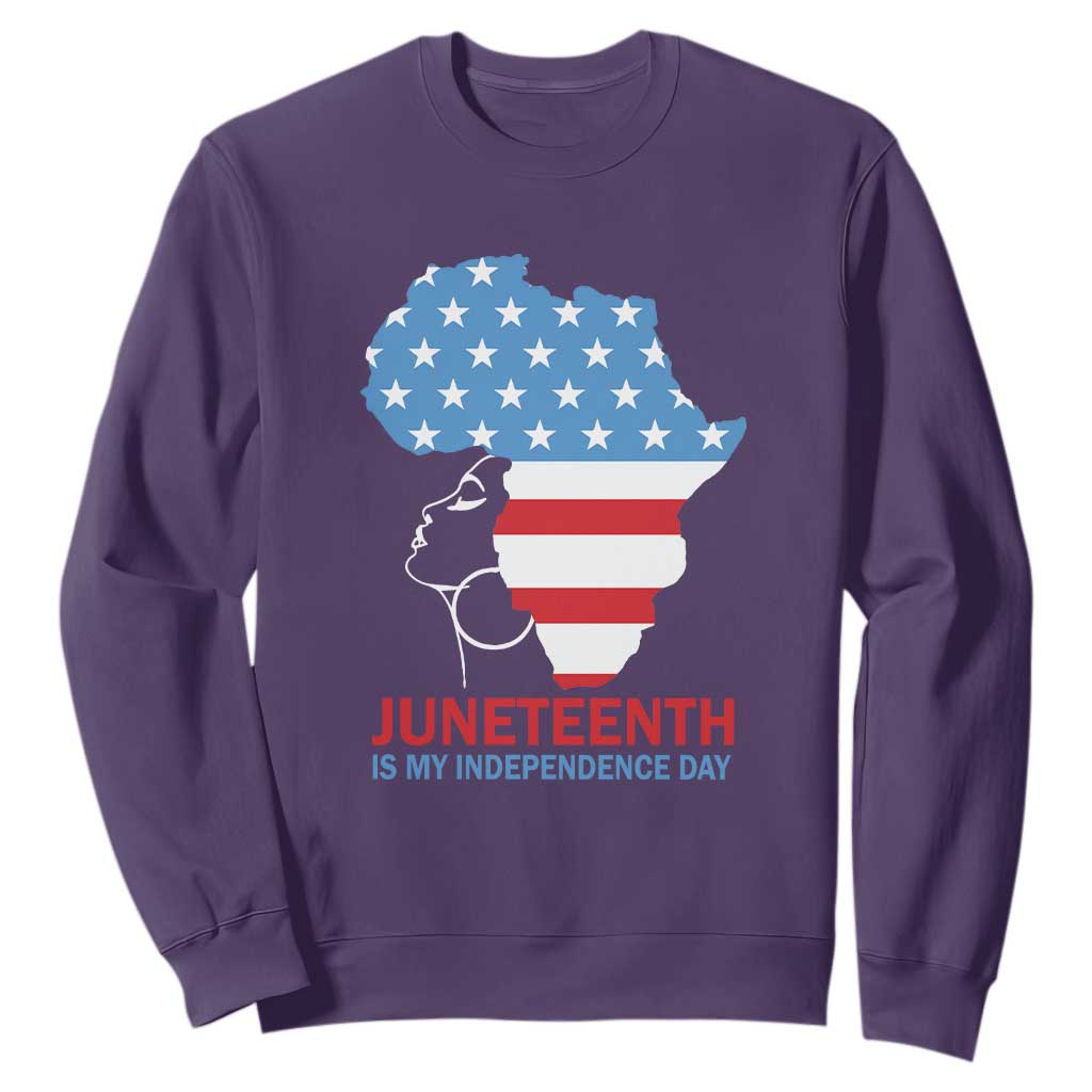Juneteenth Is My Independence Day Sweatshirt African Woman Not 4th Of July TS01