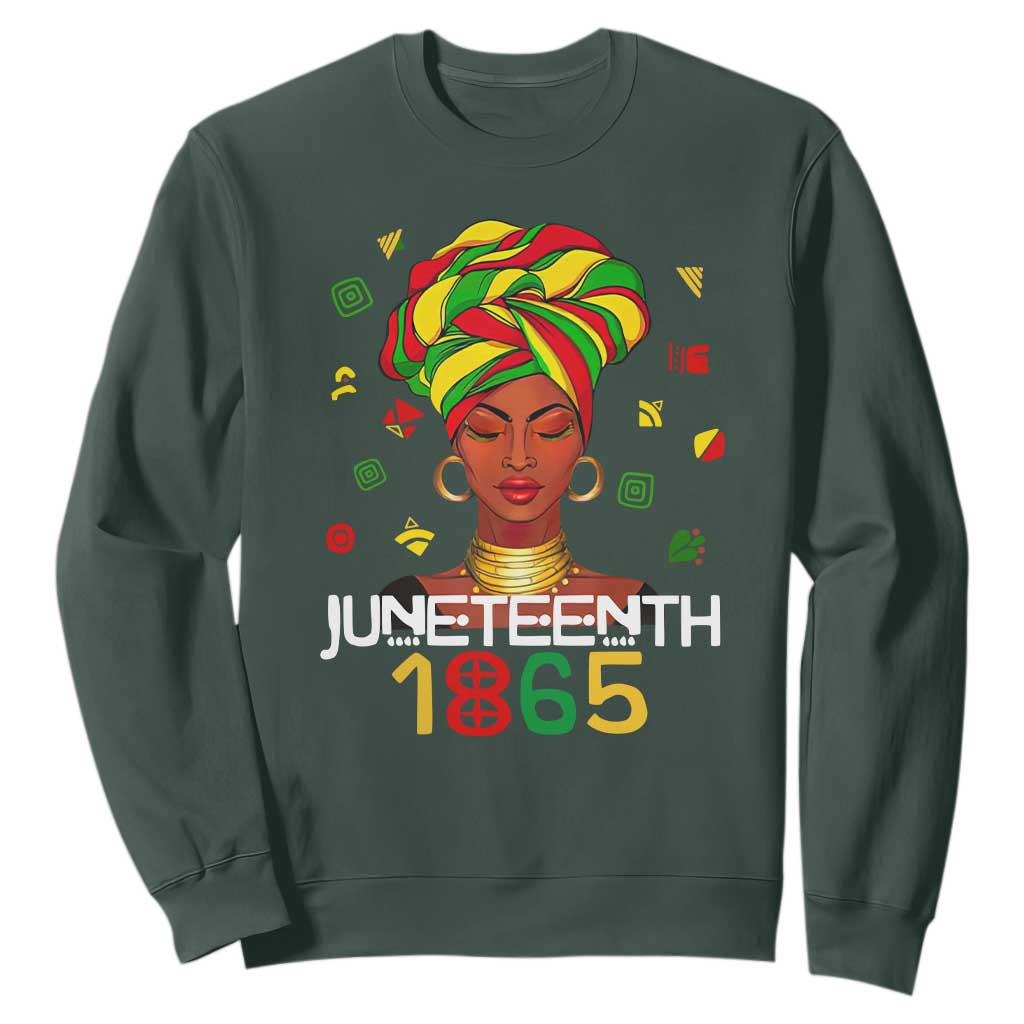 Melanin Queen Sweatshirt 1865 Juneteenth Celebrate African American Freedom Day TS01