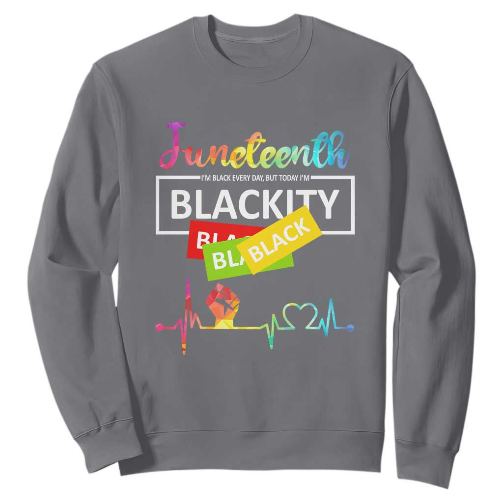 Juneteenth 1865 Sweatshirt Blackity Heartbeat TS01