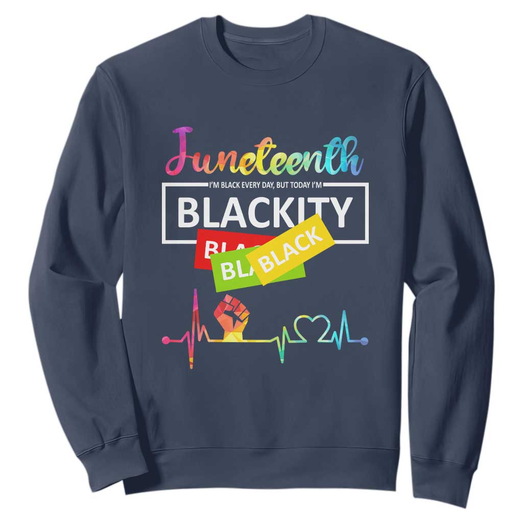 Juneteenth 1865 Sweatshirt Blackity Heartbeat TS01