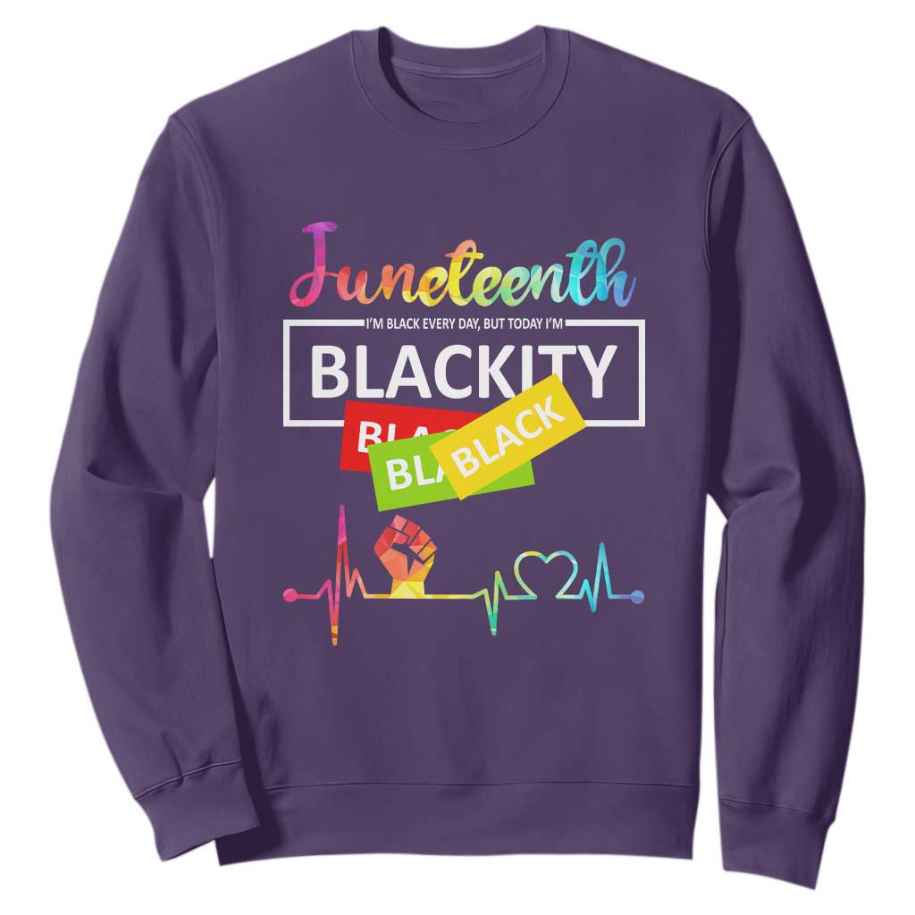 Juneteenth 1865 Sweatshirt Blackity Heartbeat TS01
