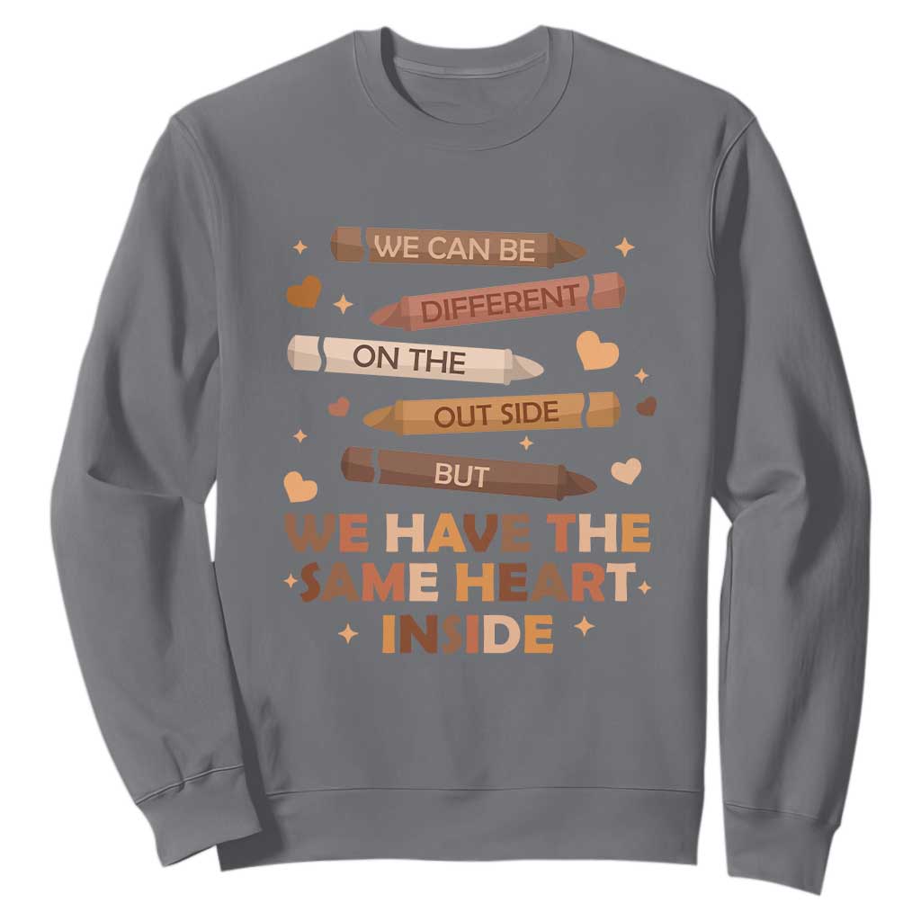Black Pride Teaching Sweatshirt For Teacher We Have The Same Heart Inside BHM African American TS01
