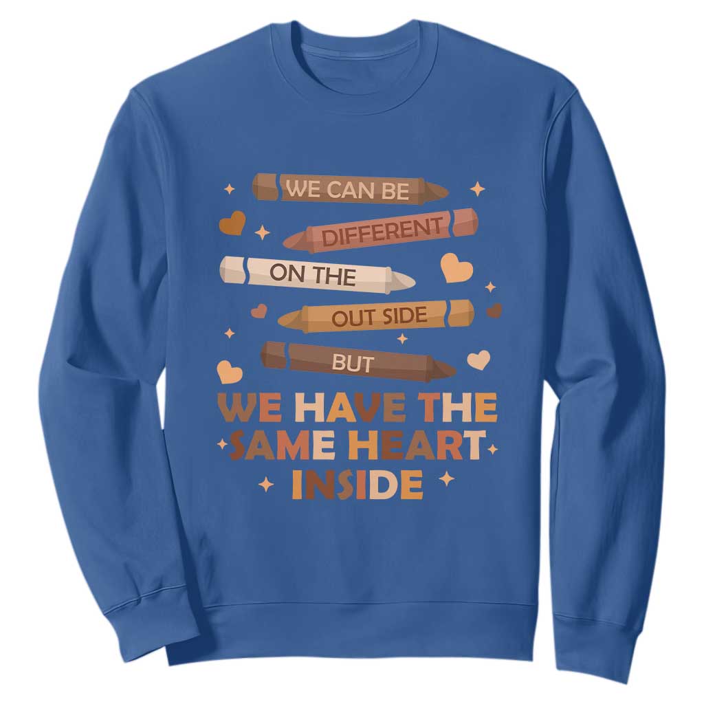 Black Pride Teaching Sweatshirt For Teacher We Have The Same Heart Inside BHM African American TS01