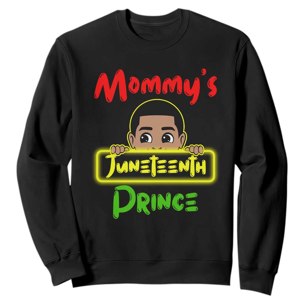 Mommy's Juneteenth Prince Sweatshirt Black Boy TS01