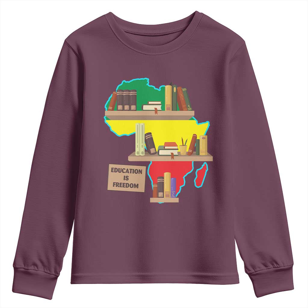 Education Is Freedom Youth Sweatshirt Teach Black History Educated African American TS02
